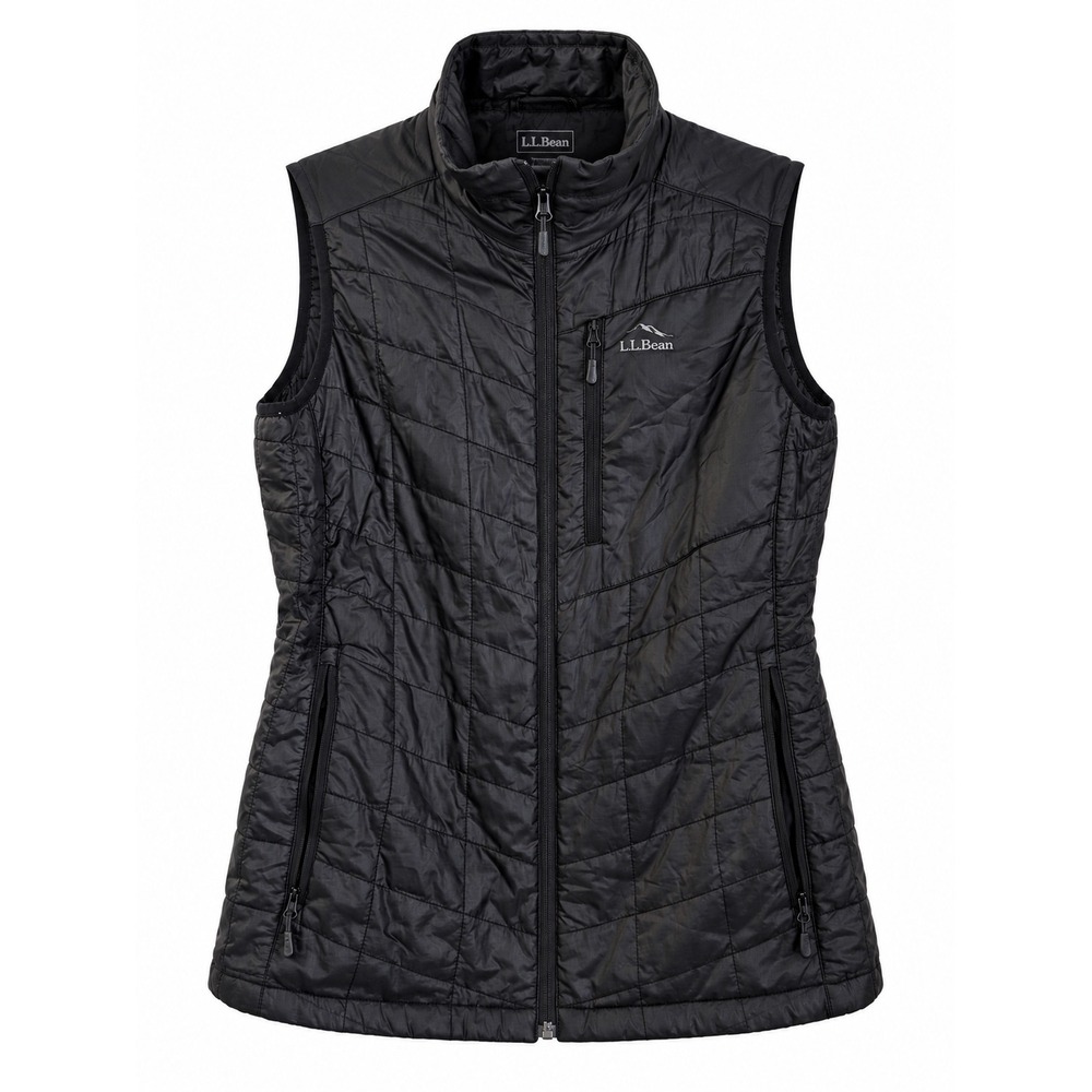 LL Bean Primaloft Packaway Quilted Vest M Black Outdoor Gorpcore Size Medium